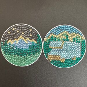 Handcrafted Diamond Art Magnet Set - Road Trip Retreat - Set of 2